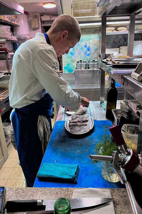 Koch in der Küche Zijavica Restaurant Moscenicka Draga